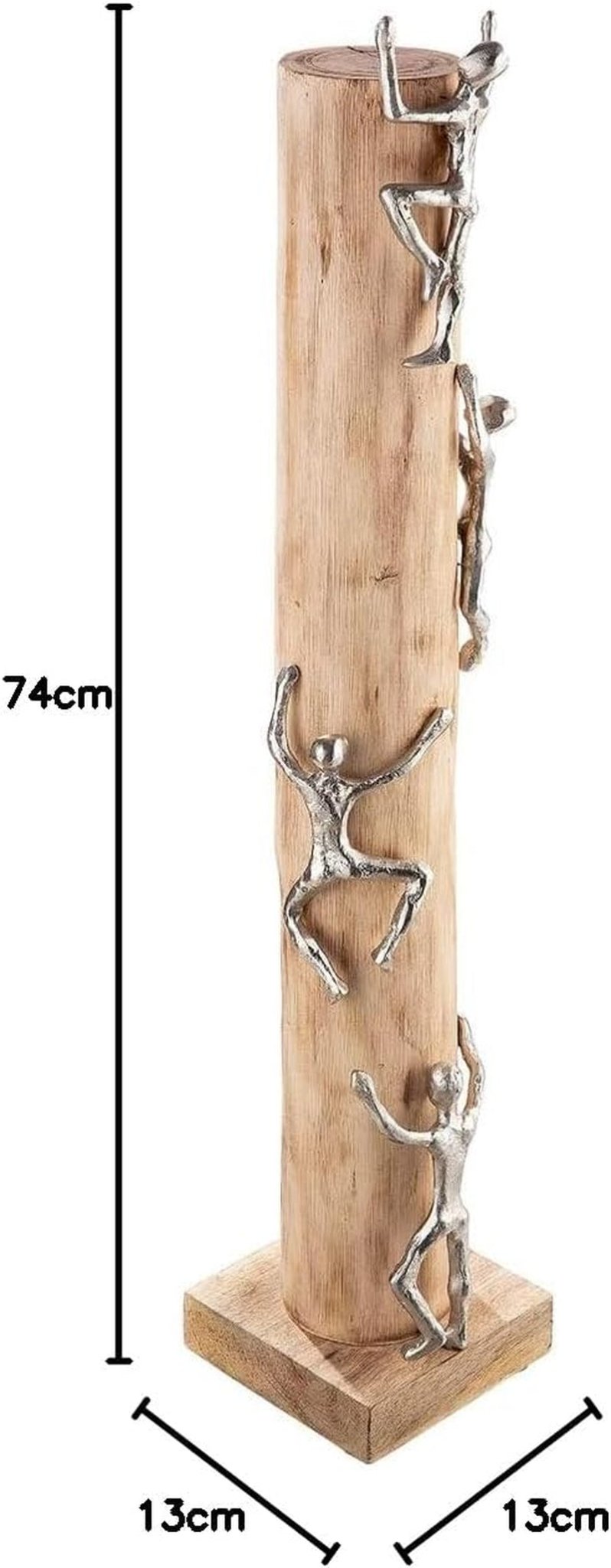 GILDE Figura scultura decorativa XL - alta Alluminio, legno naturale colorato - Altezza 74 cm Statue e sculture Naty Shop