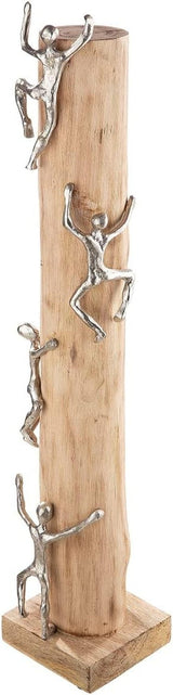 GILDE Figura scultura decorativa XL - alta Alluminio, legno naturale colorato - Altezza 74 cm Statuette e sculture Naty Shop Titolo predefinito