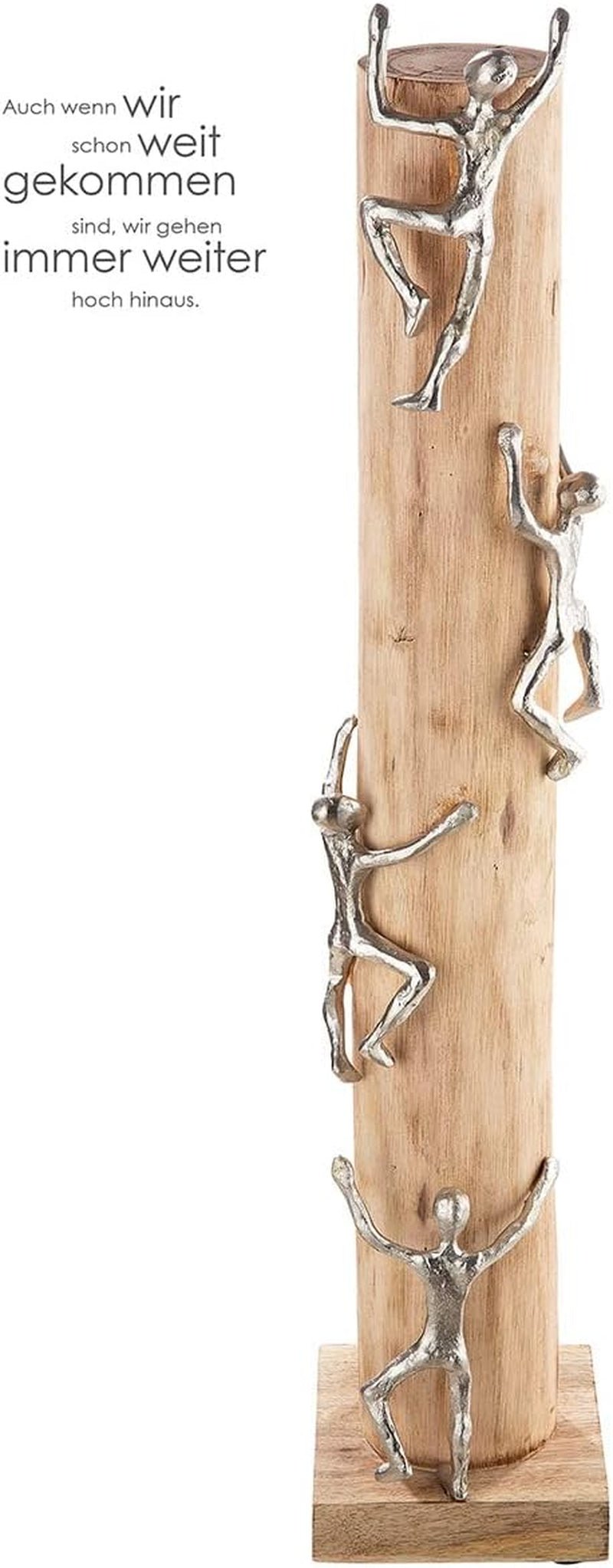 GILDE Figura scultura decorativa XL - alta Alluminio, legno naturale colorato - Altezza 74 cm Statue e sculture Naty Shop