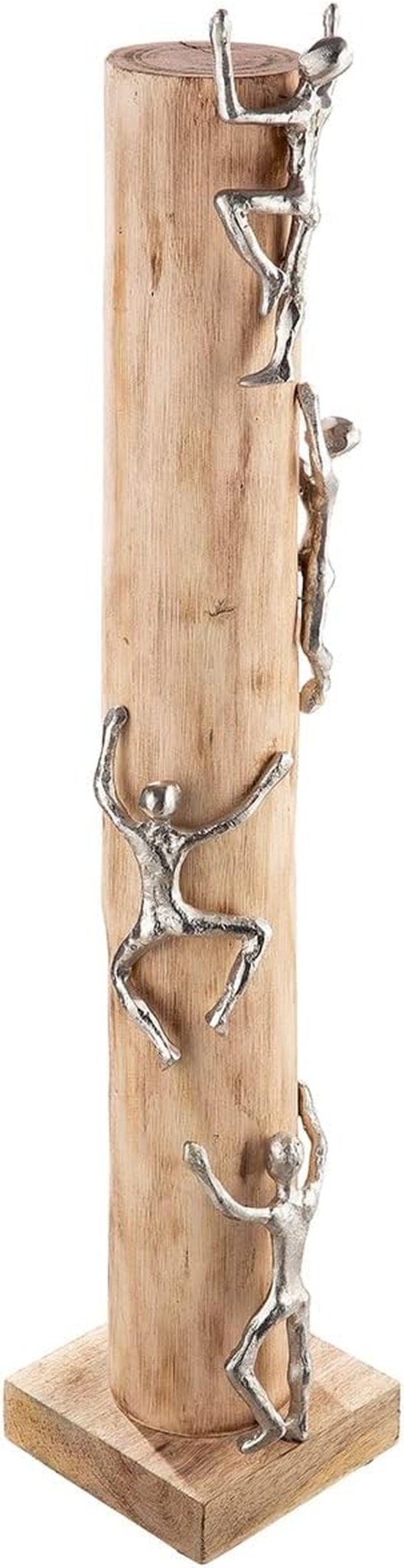 GILDE Figura scultura decorativa XL - alta Alluminio, legno naturale colorato - Altezza 74 cm Statue e sculture Naty Shop