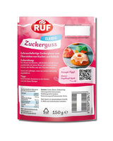 Glassa RUF pronta all'uso, utilizzabile subito senza mescolare, glassa per biscotti e torte, come base glassa di zucchero o per colorare e aromatizzare, 1 x 150g (confezione da 4) Naty Shop Pasta di zucchero