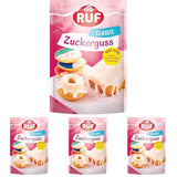 Glassa RUF pronta all'uso, utilizzabile subito senza mescolare, glassa per biscotti e torte, come base glassa di zucchero o per colorare e aromatizzare, 1 x 150 g (confezione da 4) Naty Shop Pasta di Zucchero 150 G (confezione da 4) Bianca