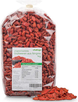Bacche di Goji - 1 kg di bacche di goji essiccate e non solforate provenienti da una delle migliori regioni di coltivazione al mondo, Ningxia Cina Prodotti essiccati Naty Shop Default title