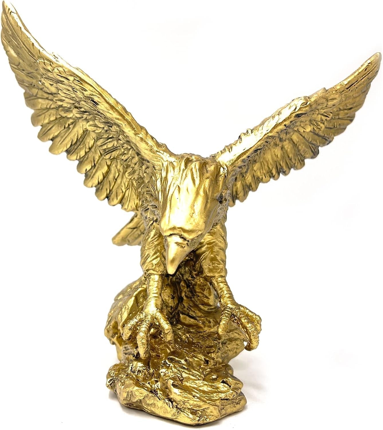 Statua con ornamenti in resina dell'Aquila reale, Scultura dell'aquila reale Decorazione moderna per la casa e l'ufficio Decorazione del desktop (Oro 1) Statuette e sculture Naty Shop