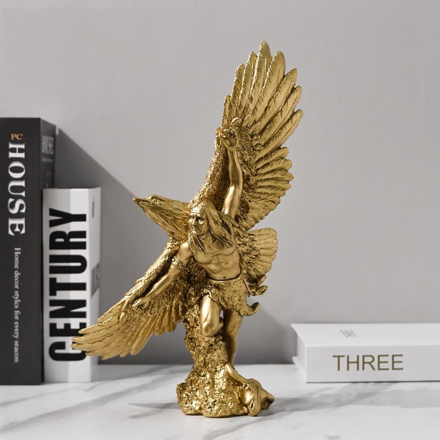 Statua di ornamenti in resina Aquila reale, Scultura Aquila reale Figurina moderna per ufficio in casa Decorazione per desktop (Oro 1) Statuette e sculture Naty Shop Oro 3