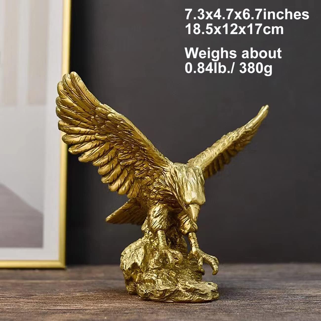 Statua con ornamenti in resina dell'Aquila reale, Scultura dell'aquila reale Decorazione moderna per la casa e l'ufficio Decorazione del desktop (Oro 1) Statuette e sculture Naty Shop