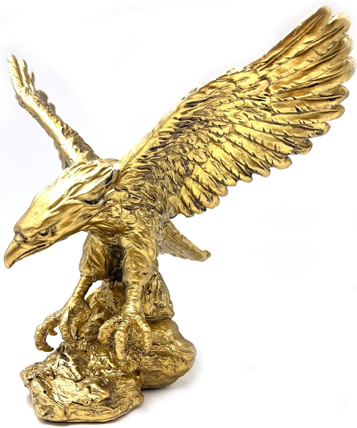 Statua con ornamenti in resina dell'Aquila reale, Scultura dell'aquila reale Decorazione moderna per la casa e l'ufficio Decorazione del desktop (Oro 1) Statuette e sculture Naty Shop