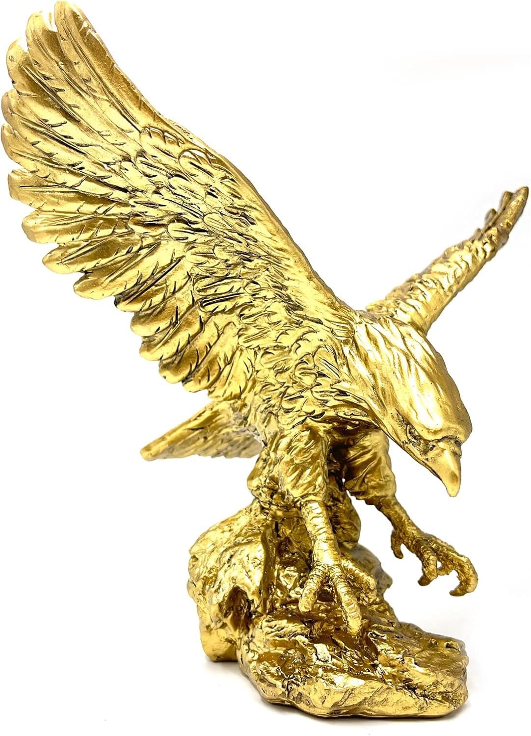 Statua con ornamenti in resina dell'Aquila reale, Scultura dell'aquila reale Decorazione moderna per la casa e l'ufficio Decorazione del desktop (Oro 1) Statuette e sculture Naty Shop
