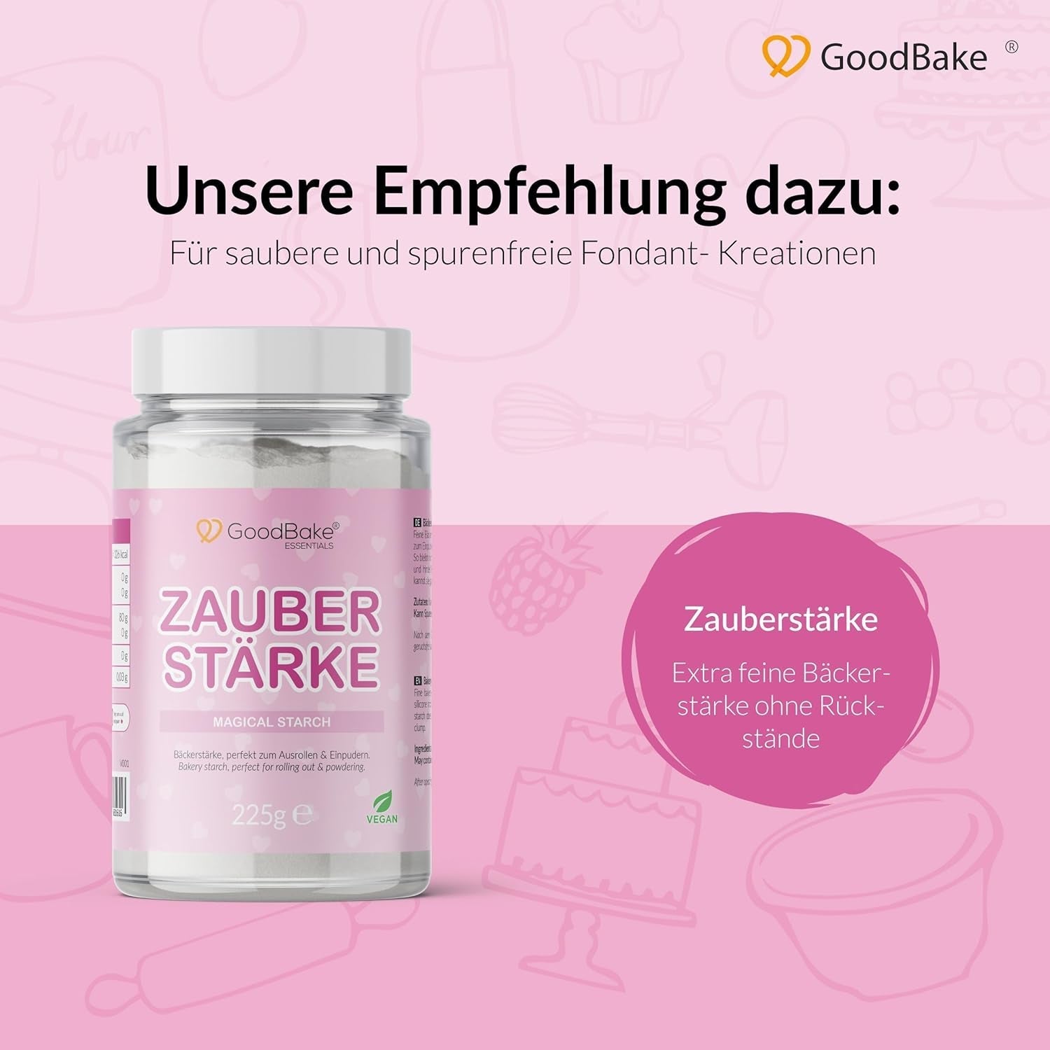 GoodBake fondente nero 500g, fondente arrotolato per rivestire, modellare, decorare torte, figure, fiori di zucchero e altro, senza olio di palma, vegano, senza glutine Pasta di zucchero Naty Shop