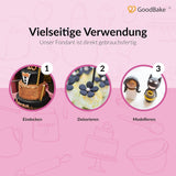GoodBake fondente nero 500g, fondente arrotolato per rivestire, modellare, decorare torte, figure, fiori di zucchero e altro, senza olio di palma, vegano, senza glutine Pasta di zucchero Naty Shop