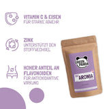 GREEN PANDA® polvere di aronia biologica dall'Austria | Aronia essiccata finemente macinata | Aronia biologica senza additivi | alternativa regionale alla polvere di acai e alle bacche di goji | 500g di prodotti disidratati Naty Shop