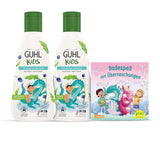 Guhl Kids Dino Advantage Set - 2x Guhl Kids 2 in 1 Shampoo e Gel Doccia, 250 ml + 1x Libro Pixi - Sviluppato appositamente per i bambini - Non si tira - Certificato Cosmos Natural Bambini - Bagno e cura della pelle Naty Shop Titolo predefinito