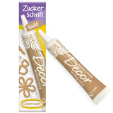 Günthart BackDecor 25 g Lettere di zucchero BIANCO per ogni dessert in colore zucchero bianco per bellissime lettere e disegni, 1 confezione (25 g) di pasta di zucchero Naty Shop Small Lettere di zucchero dorate