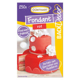 Günthart BackDecor 250 Fondant Verde 100% Vegano Senza Olio Di Palma Resistente Allo Strappo Per Ricoprire Torte E Pasticceria Adatto Per Modellare 1 Confezione (1 x 250g) Naty Shop Pasta Di Zucchero 250G (1 Confezione) Rosso