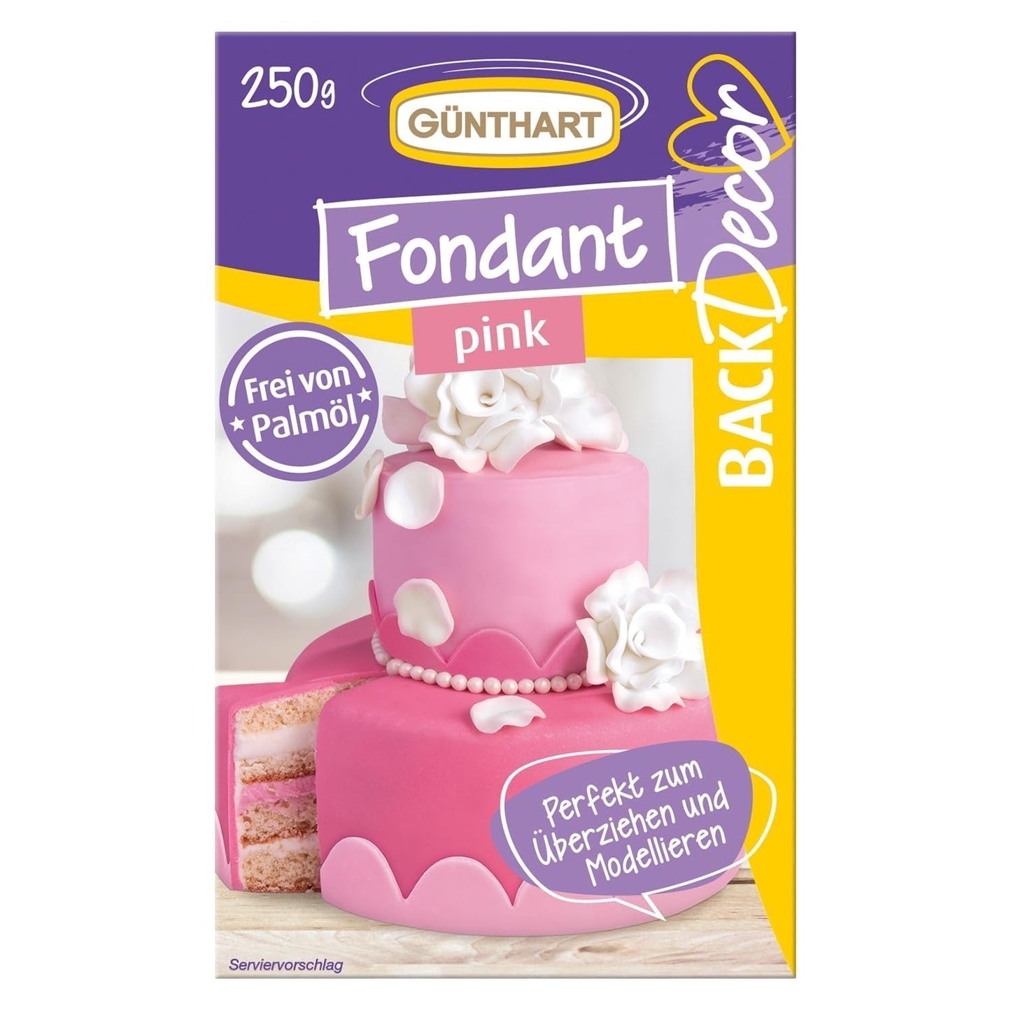 Günthart BackDecor 250 Fondant Verde 100% Vegano Senza Olio Di Palma Resistente Allo Strappo Per Ricoprire Torte E Pasticceria Adatto Per Modellare 1 Confezione (1 x 250g) Naty Shop Pasta Di Zucchero 250G (1 Confezione) Rosa