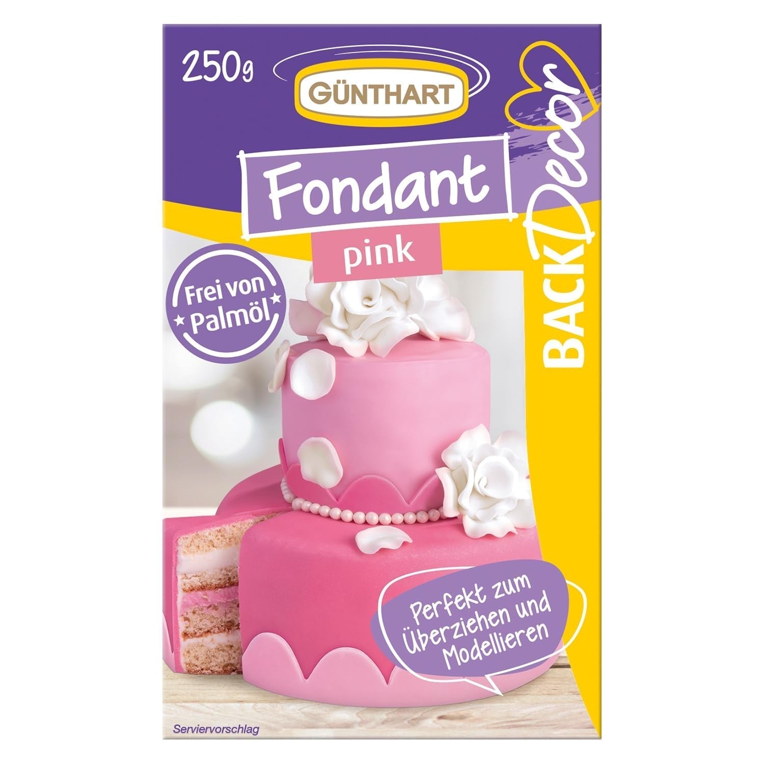 Günthart BackDecor 250 Fondant Verde 100% Vegano Senza Olio Di Palma Resistente Allo Strappo Per Ricoprire Torte E Pasticceria Adatto Per Modellare 1 Confezione (1 x 250g) Naty Shop Pasta Di Zucchero 250G (1 Confezione) Rosa