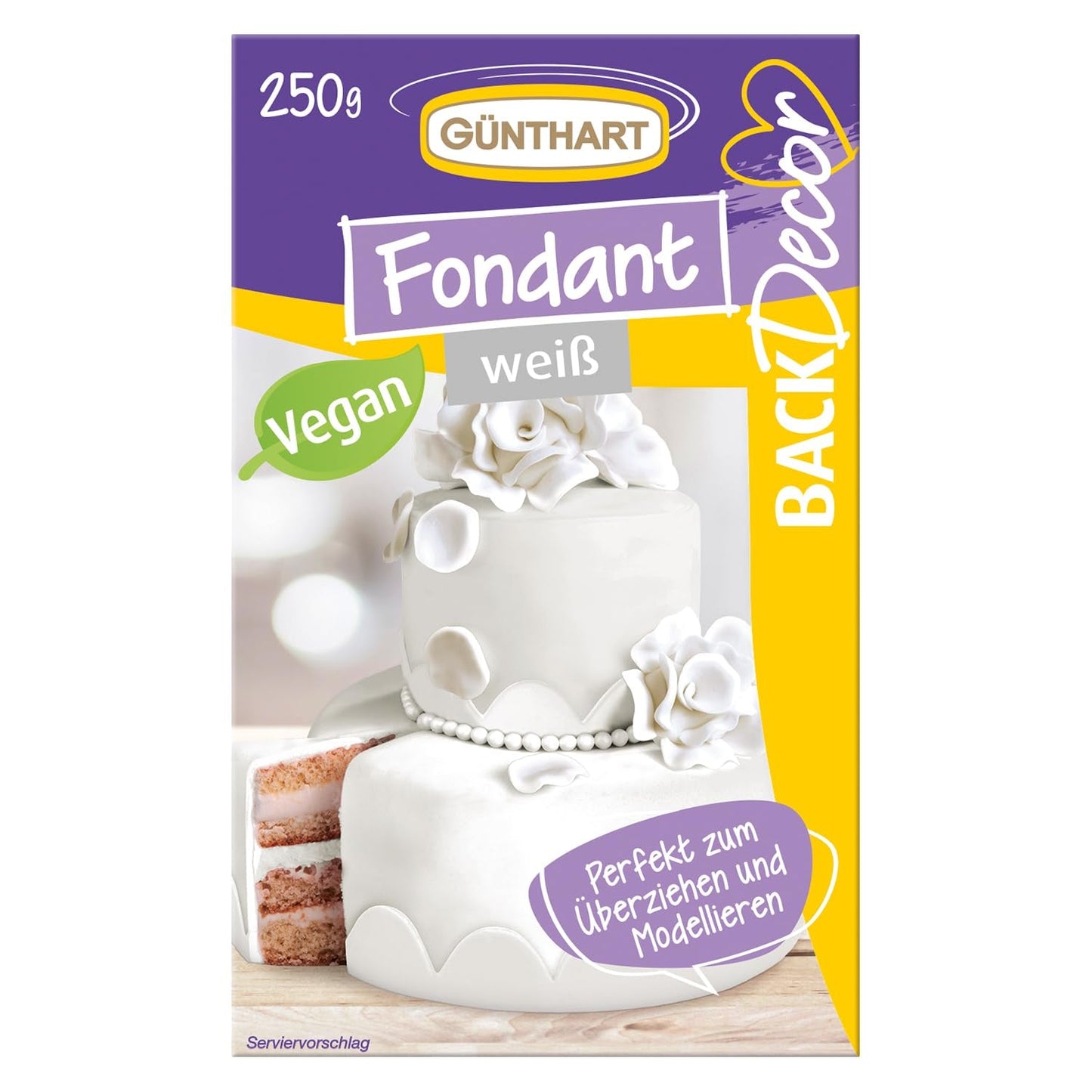 Günthart BackDecor 250 Fondant Verde 100% Vegano Senza Olio di Palma Resistente agli Strappi per Ricoprire Torte e Pasticceria Adatto per Modellare 1 Confezione (1 x 250g) Naty Shop Pasta di Zucchero 250G (1 Confezione) Bianca