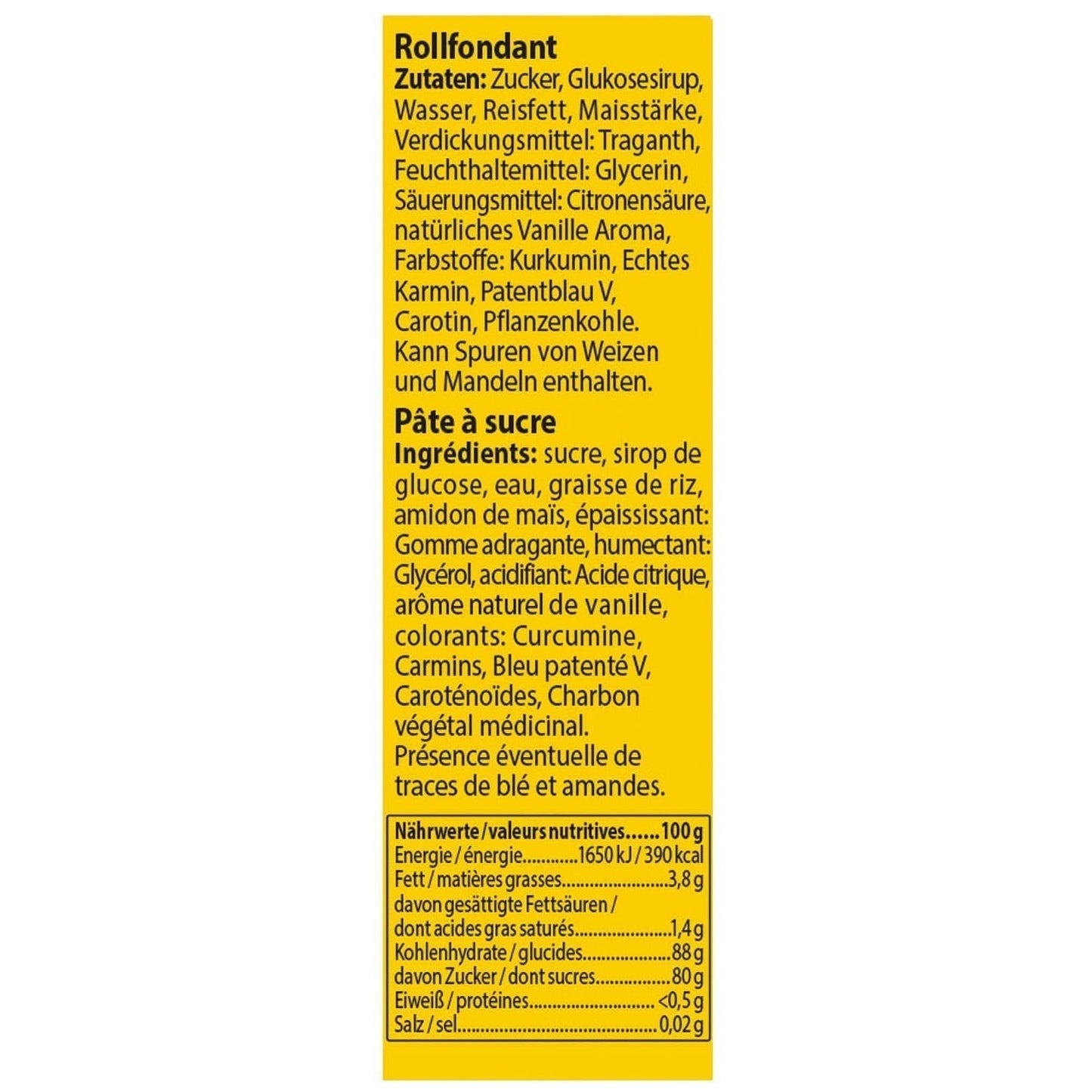 Günthart BackDecor 500g fondente fondente colorato, senza olio di palma, pasta da modellare per design, set da 1 (500 gr) Pasta di zucchero Naty Shop