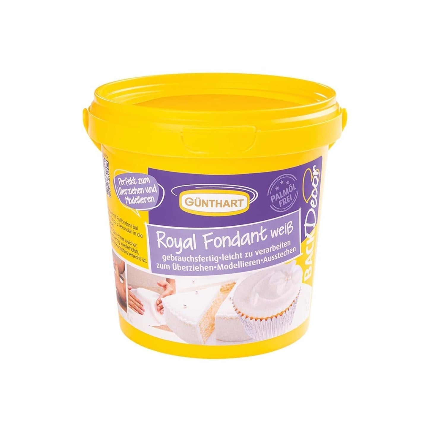 Günthart BackDecor 800g fondente bianco Tavola decorativa bianca per ricoprire, glassare torte o modellare, senza olio di palma, pronto all'uso e facile da lavorare Pasta di zucchero Naty Shop Default Title