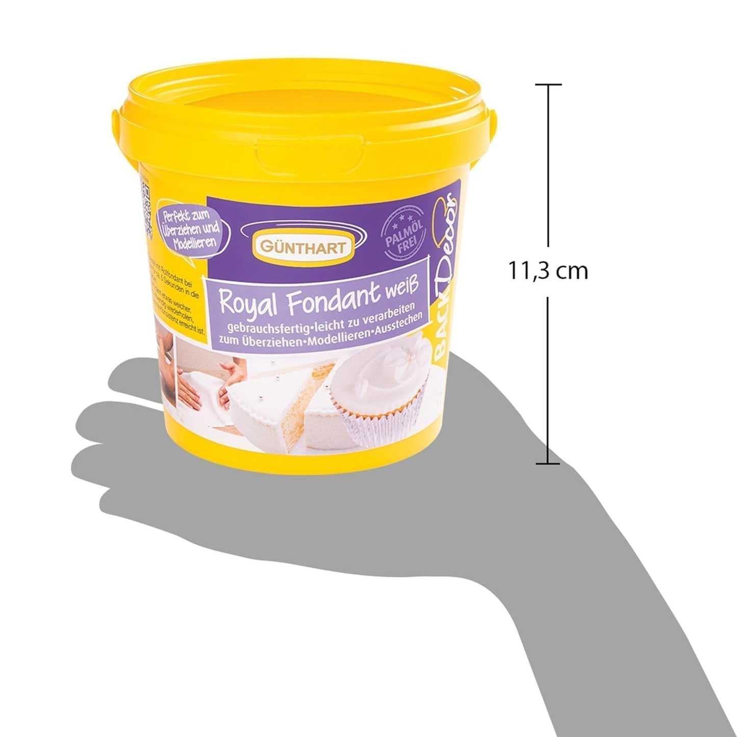 Günthart BackDecor 800 g fondente bianco Tavola decorativa bianca per ricoprire, glassare torte o modellare, senza olio di palma, pronto all'uso e facile da lavorare con la pasta di zucchero Naty Shop