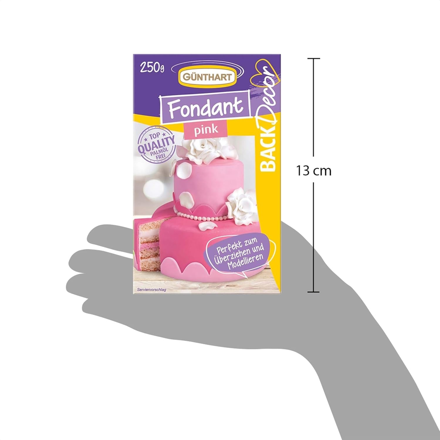 Günthart BackDecor rosa fondente | qualità superiore | pronto all'uso | senza olio di palma | resistente allo strappo | per ricoprire torte e pasticcini | adatto per il modellismo | confezione da 2 (1 x 250 g) pasta di zucchero Naty Shop