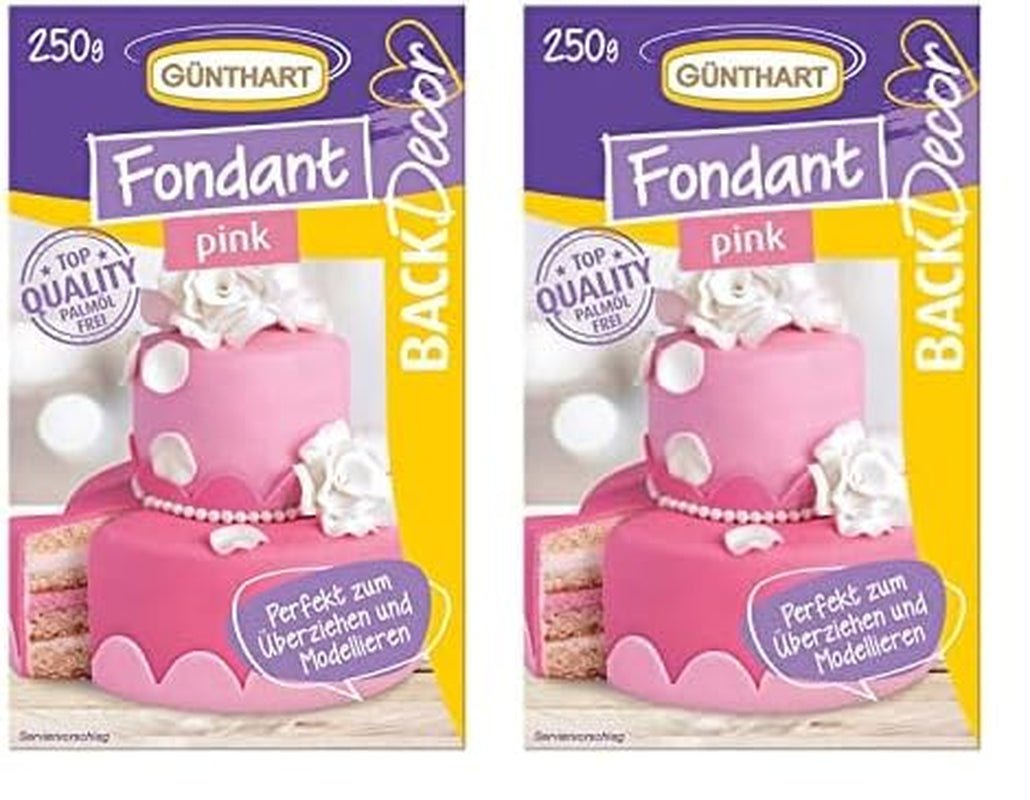 Günthart BackDecor rosa fondente | qualità superiore | pronto all'uso | senza olio di palma | resistente allo strappo | per ricoprire torte e pasticcini | adatto per il modellismo | confezione da 2 (1 x 250 g) Naty Shop Pasta di Zucchero Rosa 250 G (confezione da 2)