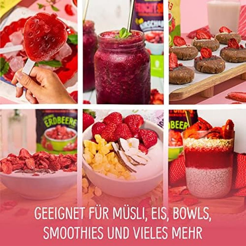 Snack di frutta biologica per bambini: 6x15g Fragole liofilizzate bio - Frutta liofilizzata - Frutta secca - Piccoli mascalzoni di NutriPur Prodotti disidratati Naty Shop