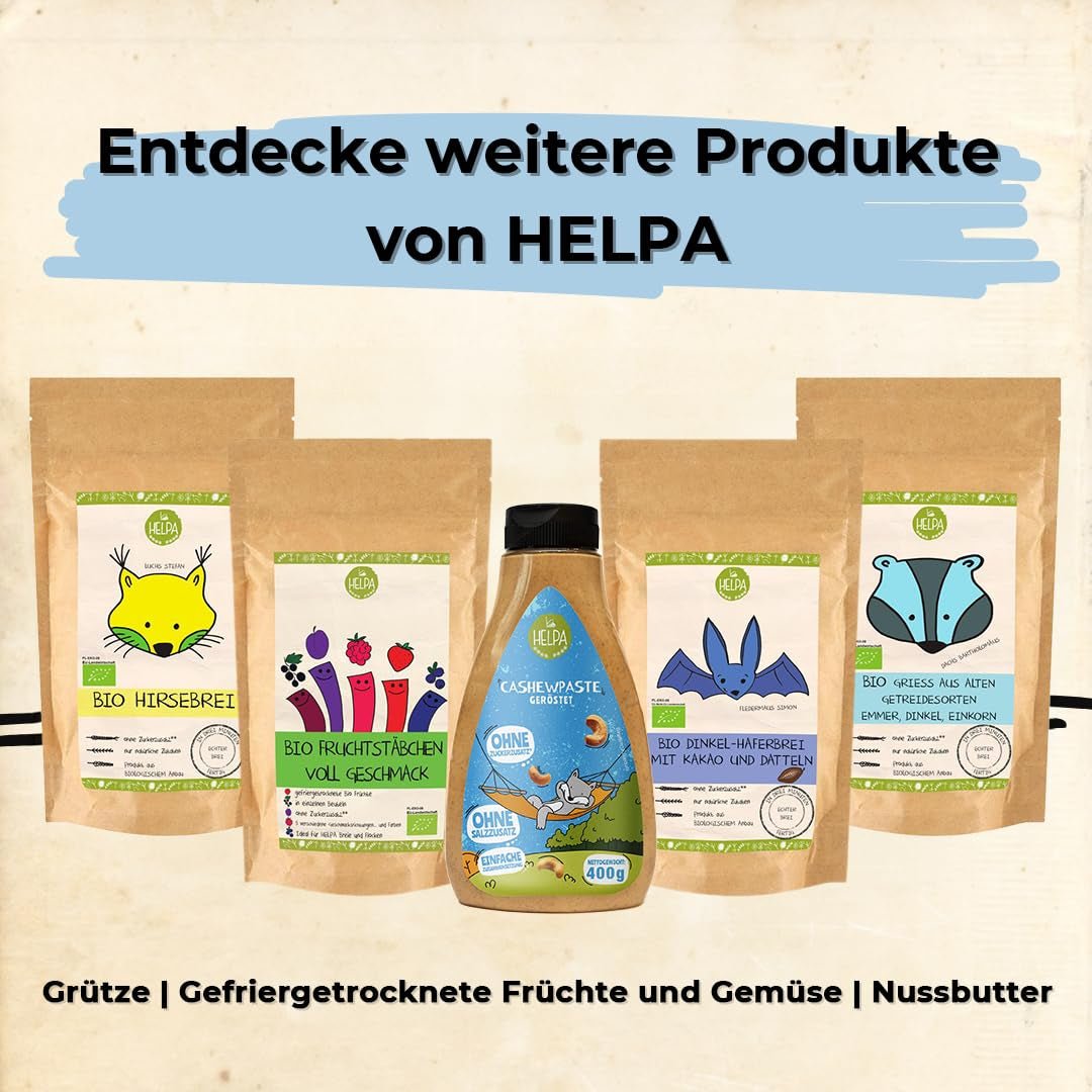 HELPA BIO bustine con frutta in polvere - gusti fruttati - frutta - fragole - lamponi - mirtilli - prugne - ribes nero - 100% frutta liofilizzata - alimenti per l'infanzia Prodotti disidratati Naty Shop