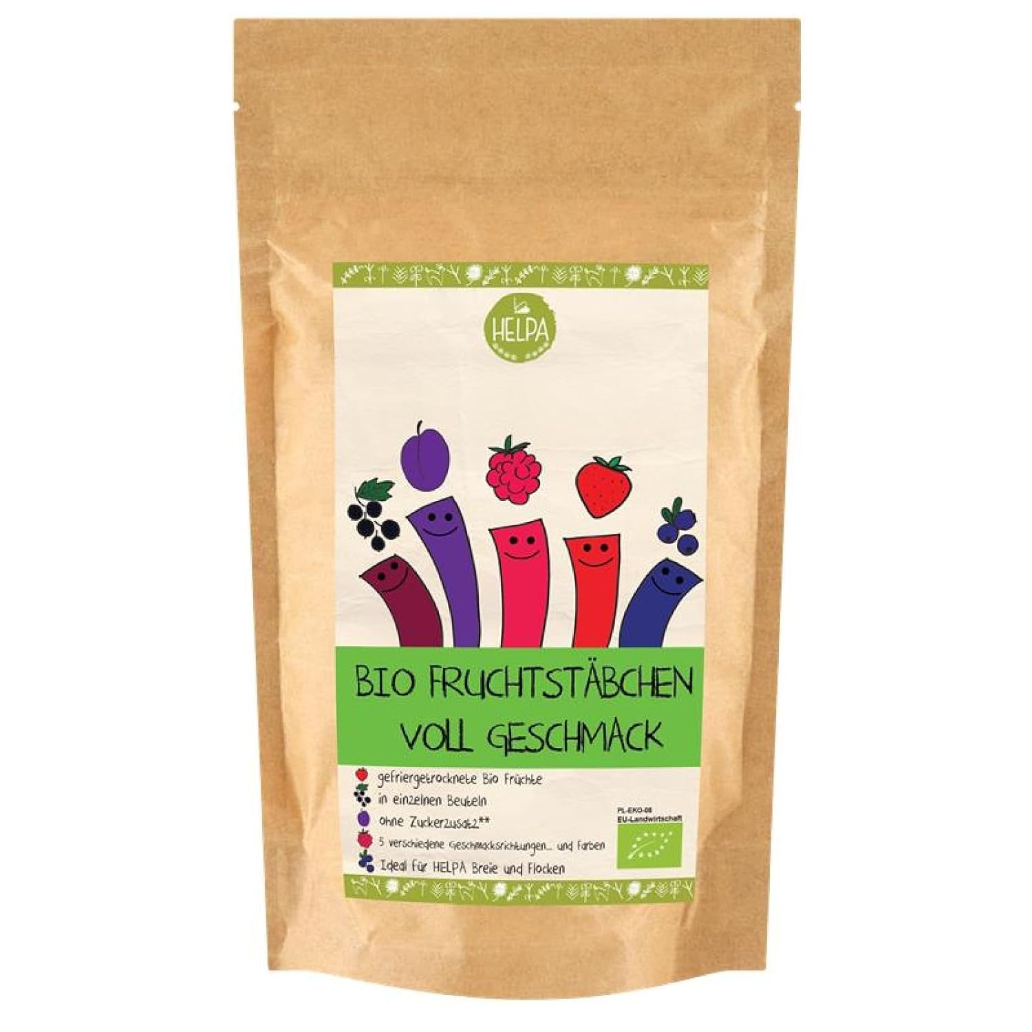 HELPA BIO bustine con frutta in polvere - aromi fruttati - frutta - fragole - lamponi - mirtilli - prugne - ribes nero - frutta 100% liofilizzata - alimenti per l'infanzia Prodotti disidratati Naty Shop Titolo predefinito