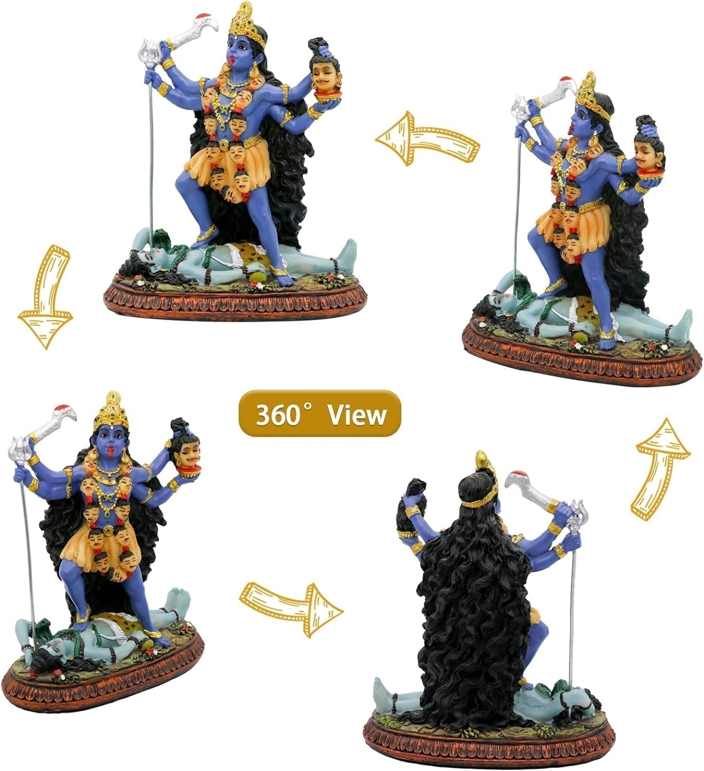 Statua del Dio indù Kali Ma, Dea indiana Kali Bhavatarini Distruttore Statua Decorativa Dea indù del tempo e della morte Figurina Murti Diwali Pooja Regali Home Office Tempio Mandir Altare Puja Articoli Statuette e sculture Naty Shop