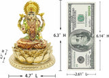 Scultura della dea indù Laxmi Lotus - Statua del Dio indiano Lakshmi Puja - Statuette dell'idolo Murti dell'India Articolo Pooja Regali Diwali Statuette e sculture Naty Shop