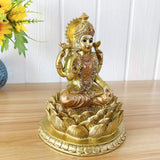 Scultura della dea indù Laxmi Lotus - Statua del Dio indiano Lakshmi Puja - Statuette dell'idolo Murti dell'India Articolo Pooja Regali Diwali Statuette e sculture Naty Shop