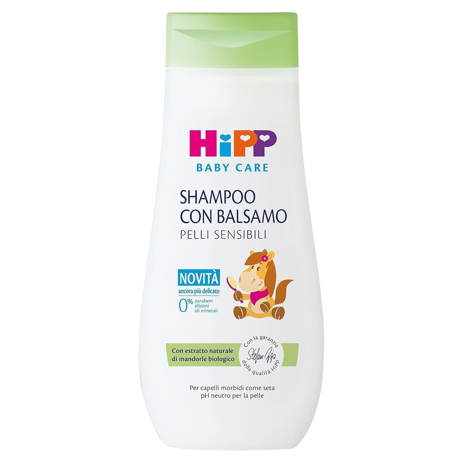 HiPP Baby Care Shampoo con balsamo per bambini, districa i capelli e protegge il cuoio capelluto, per pelli sensibili, con estratto naturale di mandorla biologica, 1 x 200 ml Bambini - Bagno e Cura della Pelle Naty Shop Default title