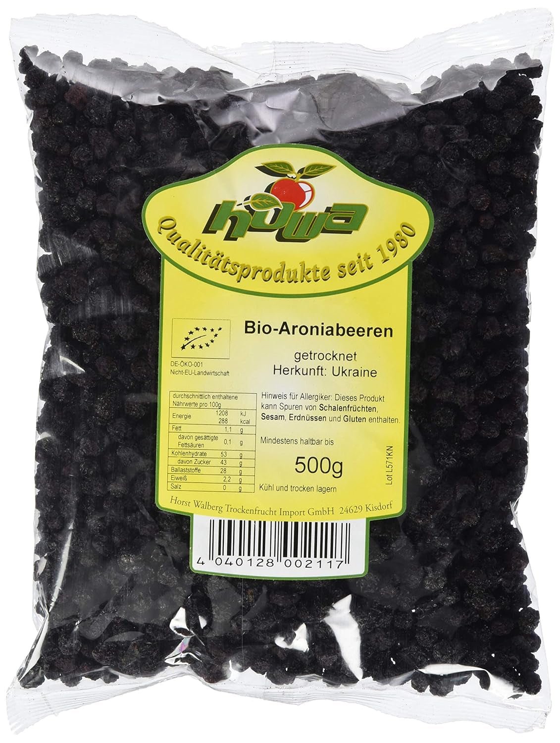 Aronia biologica Howa, 500 g Naty Shop prodotti disidratati 500 G (1 confezione) 1