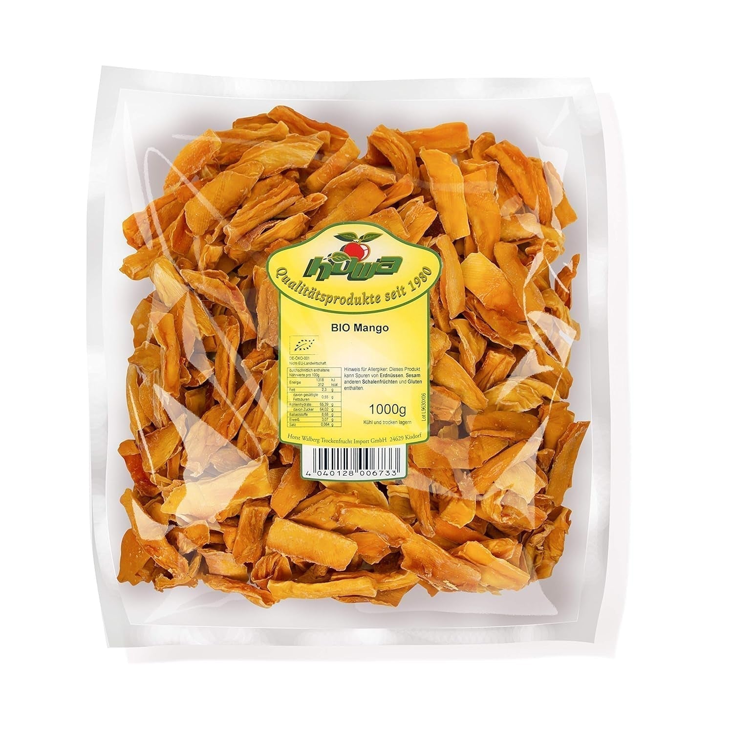 Mango essiccato Howa - frutta secca di qualità biologica, naturale e non solforata - ideale per cucinare, cuocere al forno o come spuntino salutare - fette di mango - senza zucchero - 1000g Naty Shop Prodotti disidratati Titolo predefinito