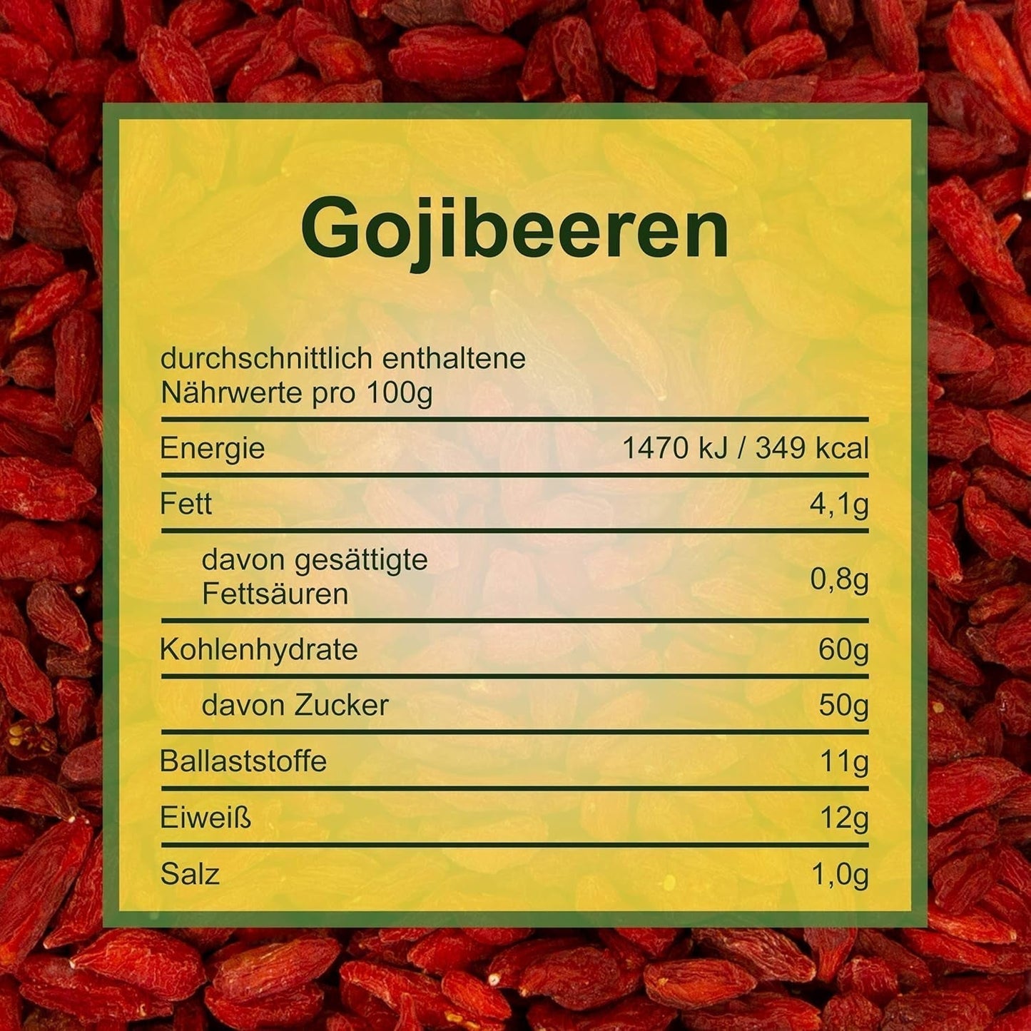 Howa Premium Goji Berries 1 KG secche - non trattate, naturali - superalimento dall'Asia - ideale per cucinare, cuocere al forno o come spuntino salutare - Bacche di Goji 1000 g Prodotti disidratati Naty Shop