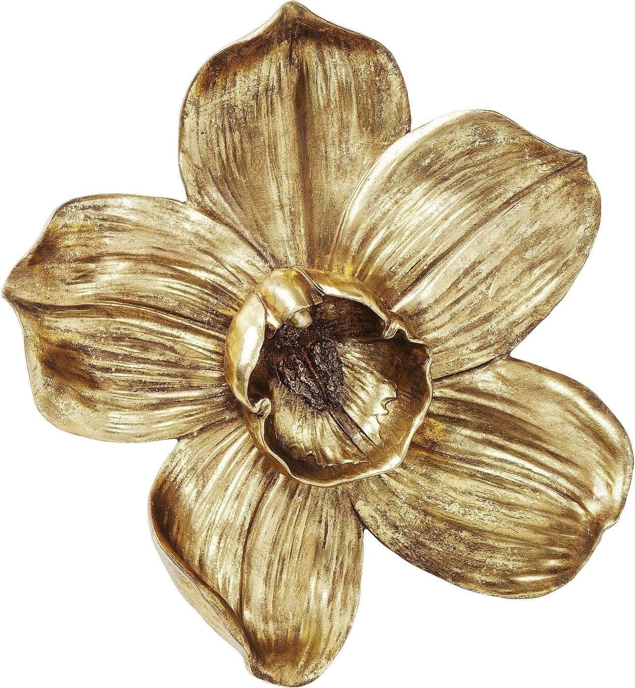 Kare Design Decorazione da parete Orchidea, Bianco, XL, Decorazione da parete, Aspetto Fiore di Orchidea, Fatto a Mano, 25x24x7 cm (A/L/P) Statuette e sculture Naty Shop Oro 40L X 3B Cm
