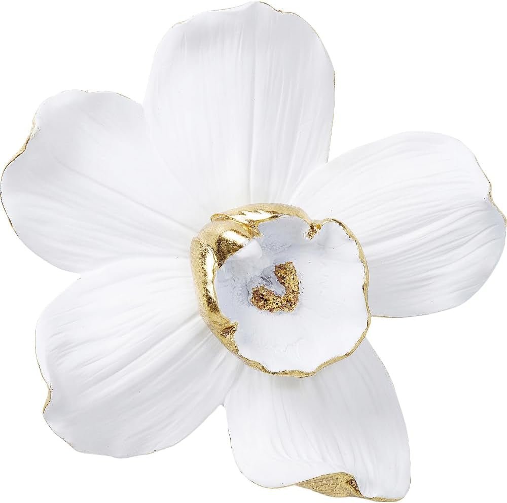Kare Design Decorazione da parete Orchidea, Bianco, XL, Decorazione da parete, Aspetto Fiore di Orchidea, Fatto a Mano, 25x24x7 cm (A/L/P) Statuette e sculture Naty Shop Bianco 23L X 5B Cm