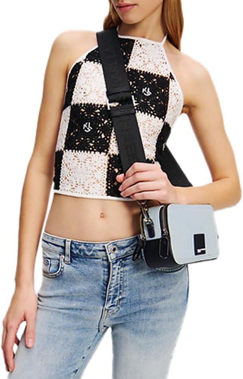 Karl Lagerfeld Jeans Borsa da donna Box Logo Camera Bag a tracolla, Borse da donna azzurre Naty Shop