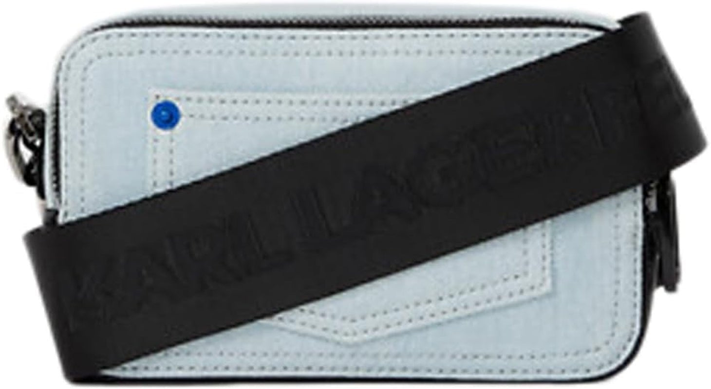 Karl Lagerfeld Jeans Borsa da donna Box Logo Camera Bag a tracolla, Borse da donna azzurre Naty Shop