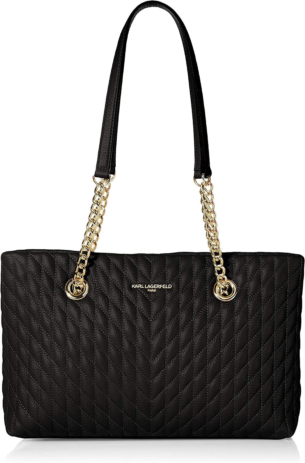 KARL LAGERFELD Borsa tote Karolina Donna Borse Naty Shop Nero / Oro Taglia unica