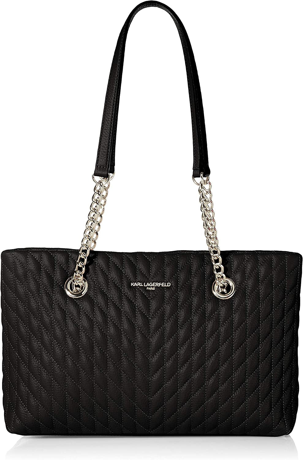 KARL LAGERFELD Borsa tote Karolina Donna Naty Shop Borse Nero/Argento Taglia unica