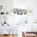 KHayRovies Decorazione da parete per cucina in metallo Questa cucina è condita con amore Targa con nome in ferro rustico con lettere in ferro rustico con citazioni per cucina Rustico Soggiorno Statue e sculture Naty Shop