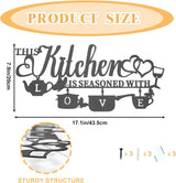 KHayRovies Decorazione da parete per cucina in metallo Questa cucina è condita con amore Targa con nome in ferro rustico con lettere in ferro rustico con citazioni per cucina Rustico Soggiorno Statue e sculture Naty Shop