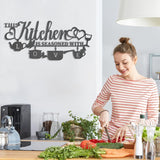 KHayRovies Decorazione da parete per cucina in metallo Questa cucina è condita con amore Targa con nome in ferro rustico con lettere in ferro rustico con citazioni per cucina Rustico Soggiorno Statue e sculture Naty Shop