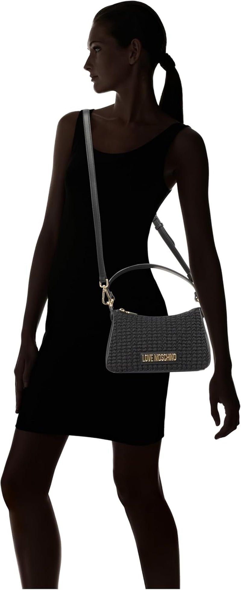 Borsa da donna Love Moschino, Borsa a mano nera, Borse da donna nere Naty Shop