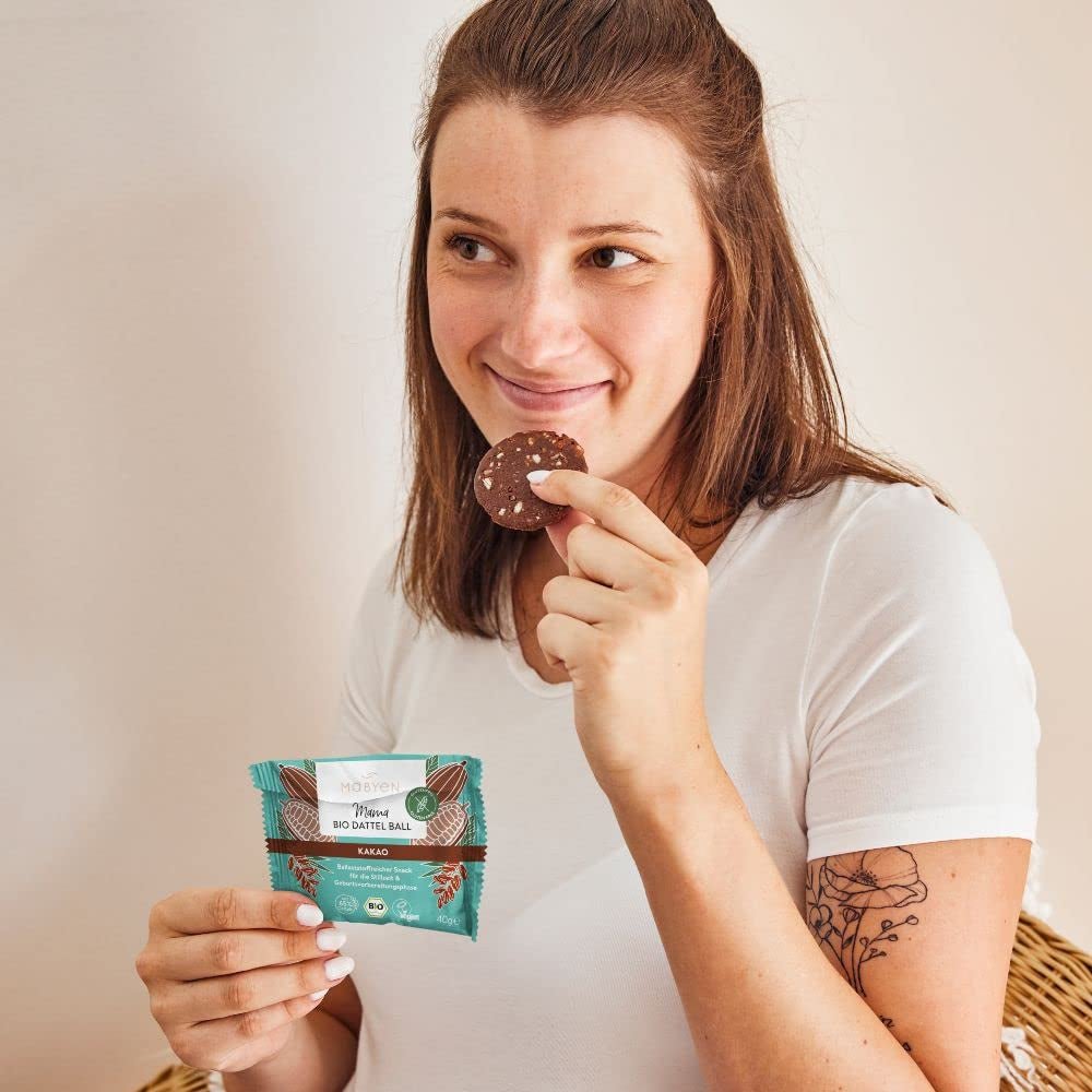 MABYEN Energy Balls Datteri Bio 20 pz. | Date Balls - Snack Salutari Senza Zucchero per Gravidanza e Allattamento - Barrette Proteiche con Frutta Secca - 13 x Cacao e 7 x Gusto Mango Prodotti disidratati Naty Shop