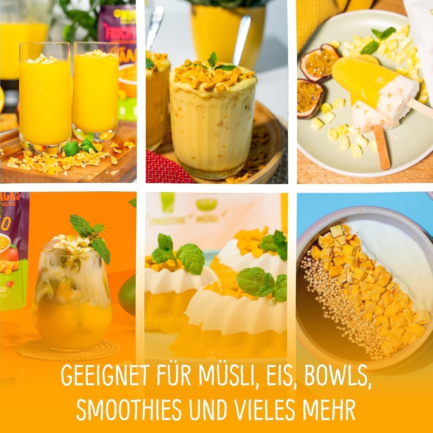 Mango liofilizzato: 100g di frutta liofilizzata da teneri pezzi di mango senza zuccheri aggiunti - mango essiccato - mango essiccato - frutta secca - frutta secca di NutriPur Prodotti disidratati Naty Shop