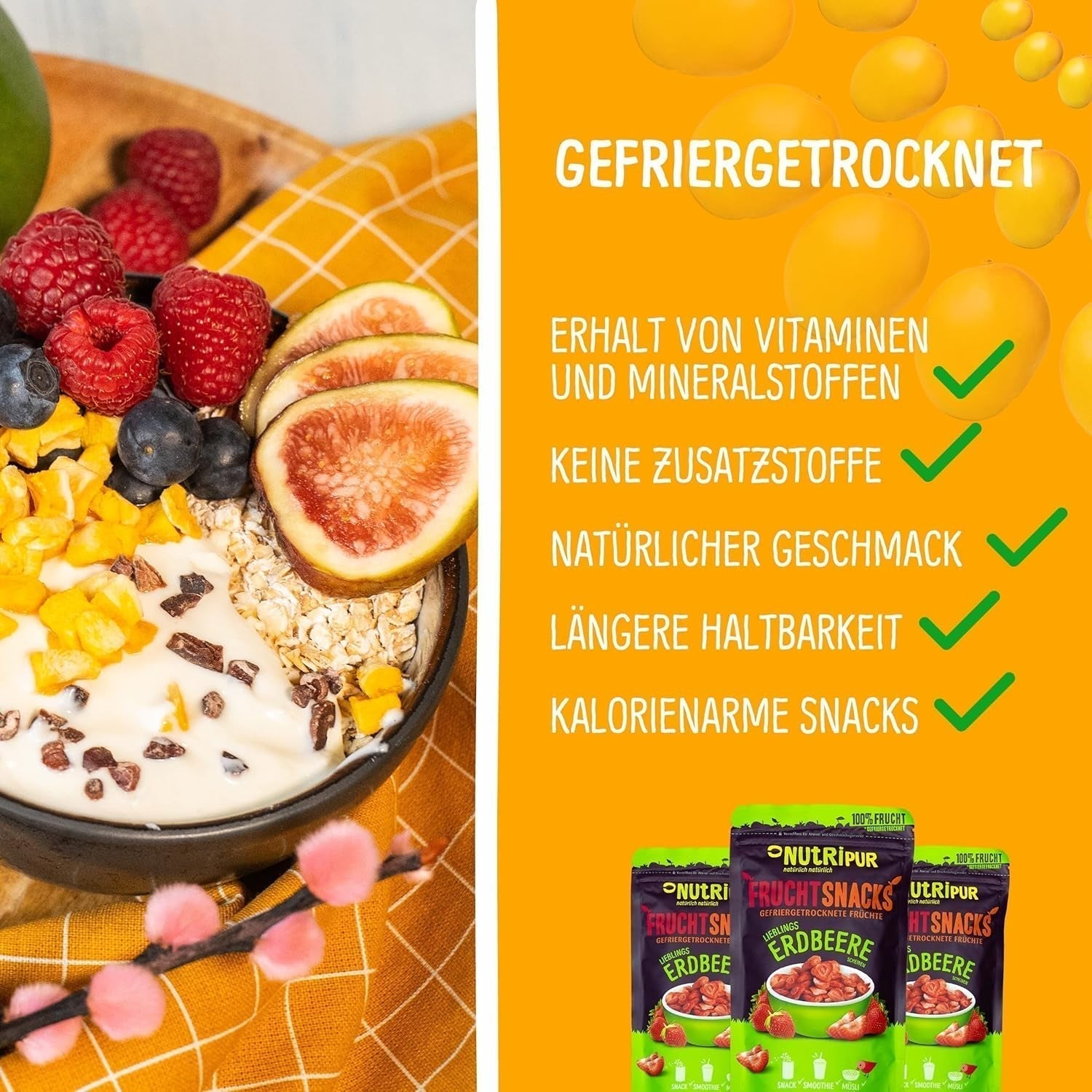 Mango liofilizzato: 100g di frutta liofilizzata da teneri pezzi di mango senza zuccheri aggiunti - mango essiccato - mango essiccato - frutta secca - frutta secca di NutriPur Prodotti disidratati Naty Shop