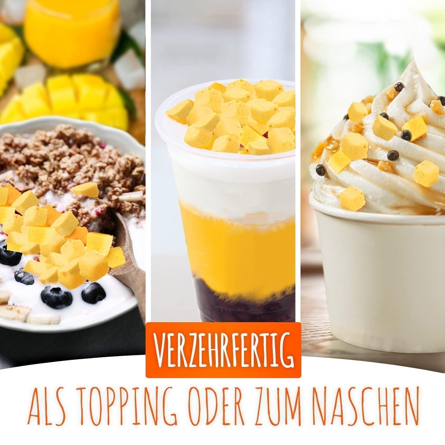 Mango liofilizzato, 250g frutta liofilizzata, senza additivi, fruttato, made in Germany Prodotti disidratati Naty Shop